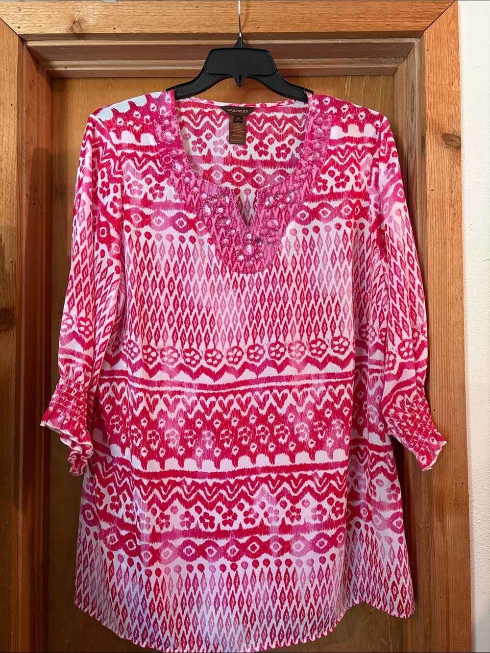 Multiples Pink and White Printed Tunic